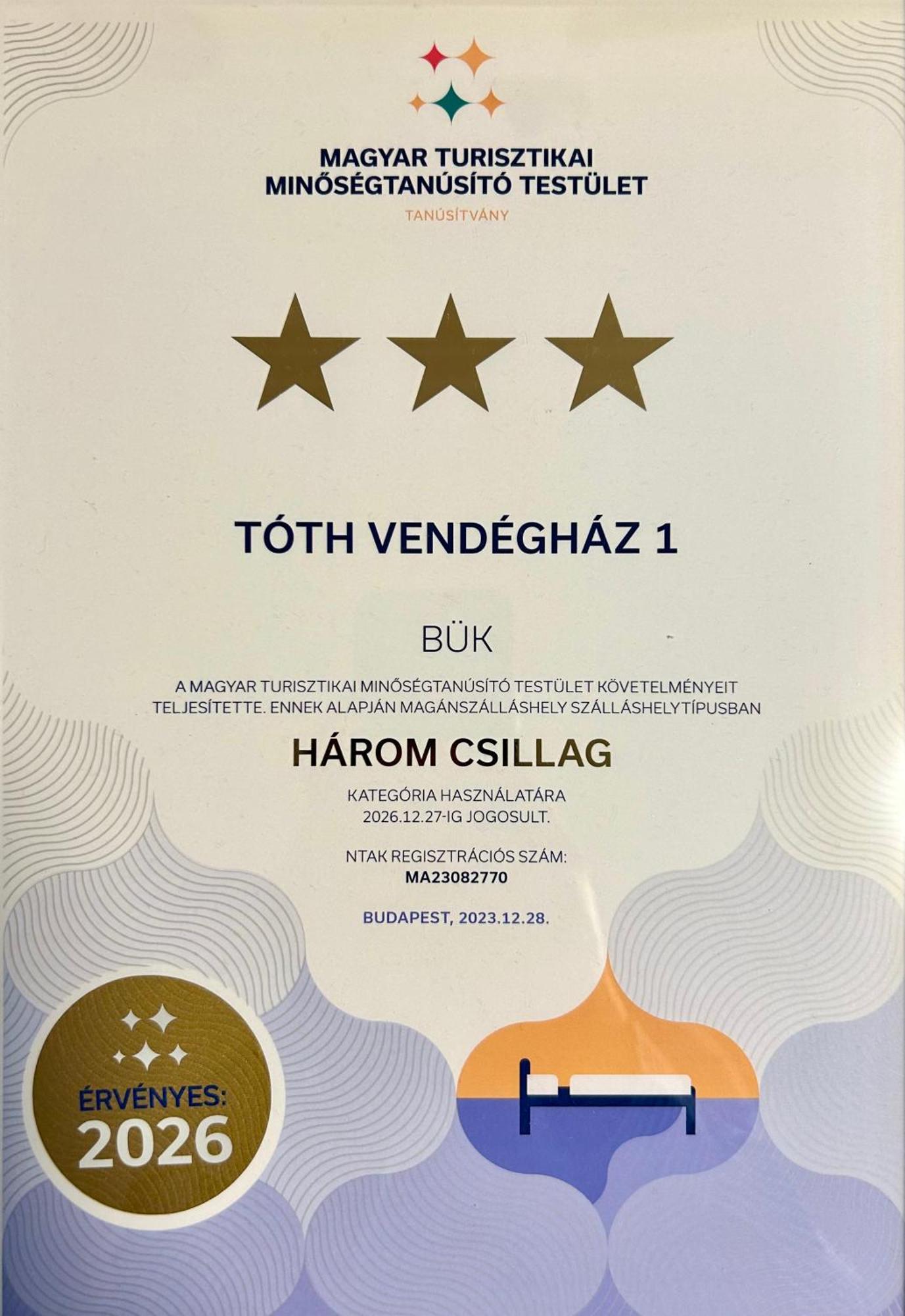Tóth Vendégház Bük Extérieur photo